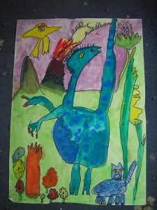 Liz Edwards' dinosaur piece